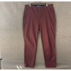 Democracy Ab Solution Chino Pants Womens Sz 14W‎ Burgundy Pockets Stretch